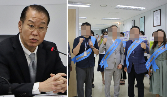 국회 국토교통위원회 소속 권영세(왼쪽) 국민의힘 의원은 13일 제주국제자유도시개발센터(JDC)가 최근 5년내 신규채용 직원 30%가 퇴사해 공기업으로선 이례적이라고 짚었다. 오른쪽은 JDC 임직원들이 지난 8월10일 '상호존중의 날' 월례 캠페인 인증사진을 찍은 모습.<권영세 국회의원 블로그, JDC 제공 사진 갈무리>